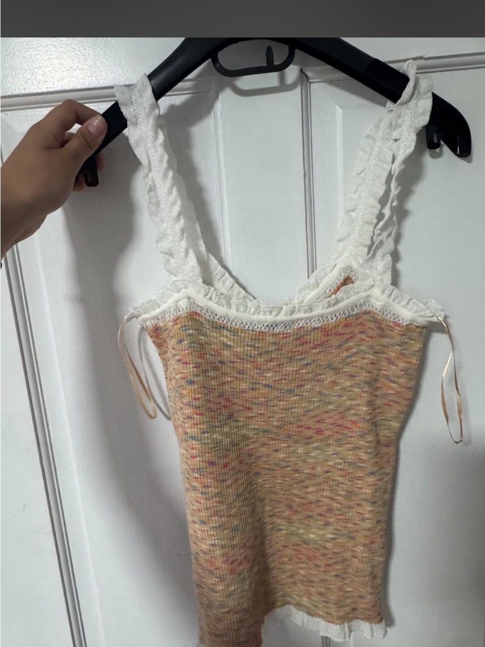 Missoni Multicolor Speckled Knit Camisole with White Crochet Trim - Picture 4 of 4